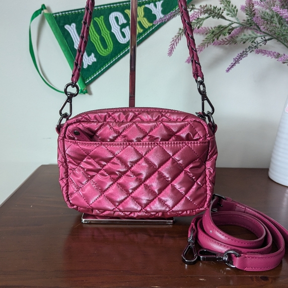 MZ Wallace nylon mini Crosby in bright fuchsia - Picture 4 of 8